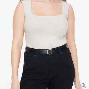 NWT JCrew Cap-sleeve stretch cotton-blend squareneck tank top